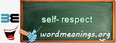 WordMeaning blackboard for self-respect
